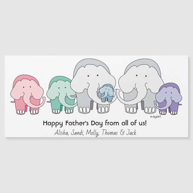 6 Elephants Group Greeting Card (Frente)