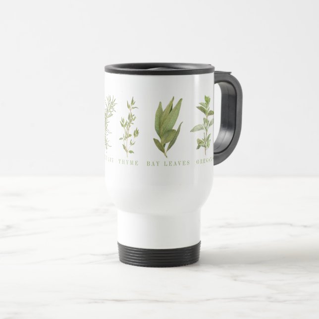 6 Ervas Frescas Caneca de Viagem (Frente Esquerda)