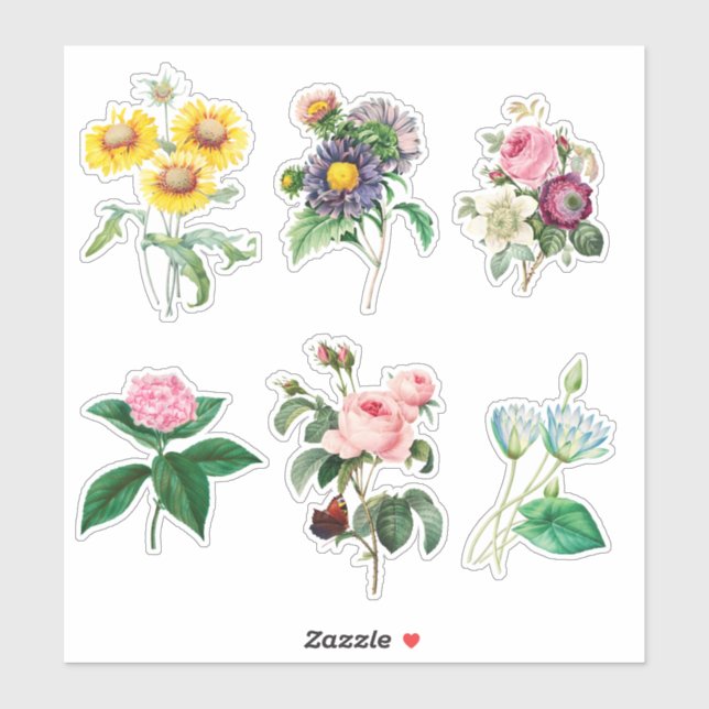 6 Flores bonitas para o adesivo (Folha)