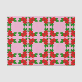 (6 folhas) Papel de Seda Poinsettia Rosa