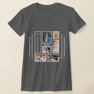 6 Foto Colagem de Cinzas Personalizadas T-Shirt