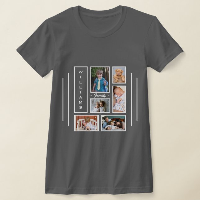 6 Foto Colagem de Cinzas Personalizadas T-Shirt (Postura )