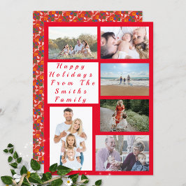 6 Foto Colagem - feliz cartão vermelho de feriado