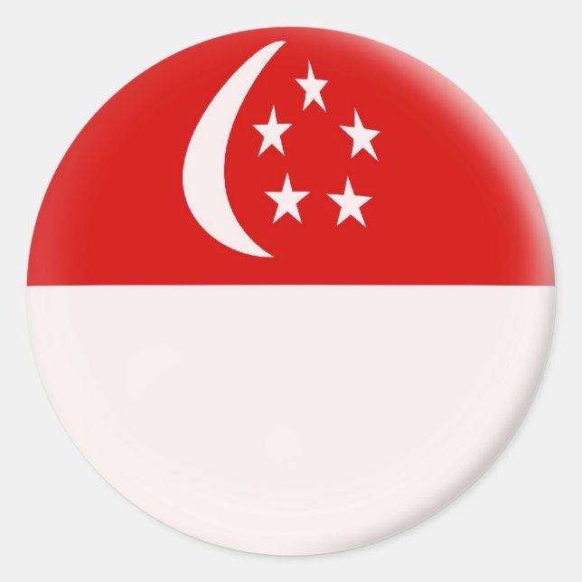 6 grandes adesivos - bandeira de Singapura (Frente)