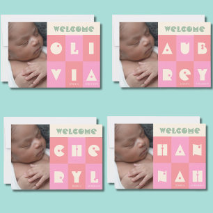 6 letras nome bebê bebê bebê anúncio de nascimento