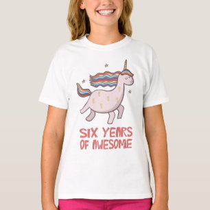 6o T-shirt do presente de aniversário seis anos d