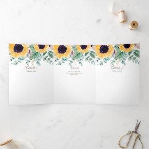 6pg Programa de Casamento Pensado com Girassóis Ru