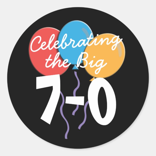70º Aniversário Celebrando os Grandes 70 Adesivos (Frente)