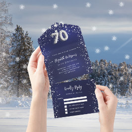 70 aniversário marinho estrelas de prata azul rsvp
