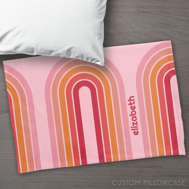 70 Arte de Linha Inspirada Arca Vermelha Sunset La (Custom Pillowcase)