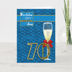 70 Birthday - Champanhe de Cartão de Aniversário
