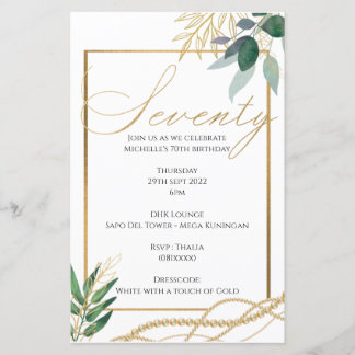 70 Birthday - Convite