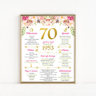 70 Birthday Flashback Poster