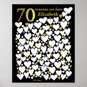 70 Birthday Poster - 70 Motivos Pelo Qual Te Amo
