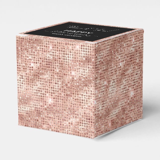 70 Birthday Rosa Dourada Glitter Obrigado Caixa de (Frente)