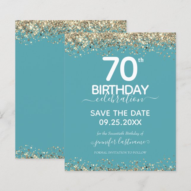 70 Birthday Salvar Convite de Orçamento de Data (Frente/Verso)