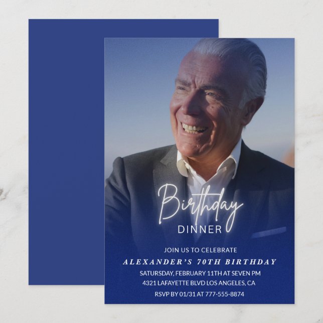 70 convite de aniversário Janto de aniversário (Frente/Verso)