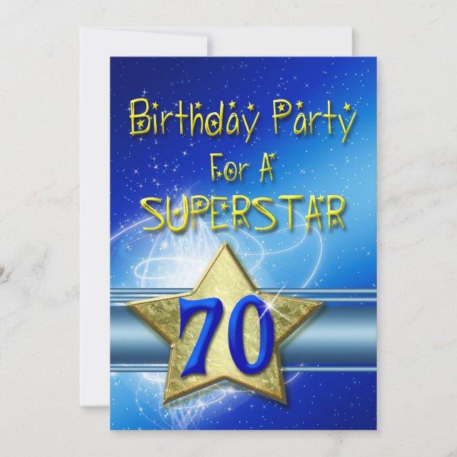 70 Convite de aniversário para um Superstar. (Frente)