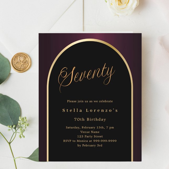 70 de aniversário convite à arca de ouro preto bur (Criador carregado)