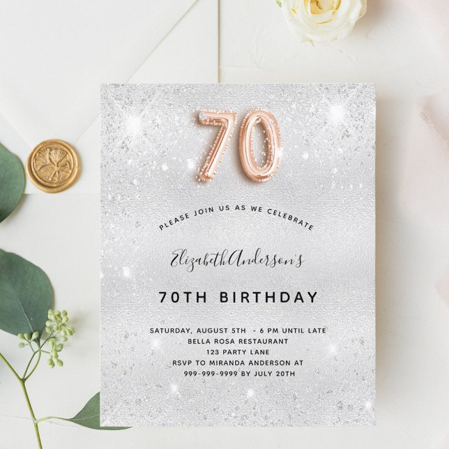 70 de aniversário de rosa de ouro prateado (Criador carregado)