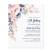 70 de Elegante, Convite de festas Floral Rosa Rosa