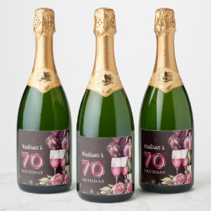 70 de Luxo Vinho e Balões Aniversário