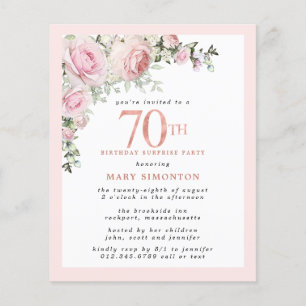 70 de Orçamento Surpresa Aniversário Rosa Rosa Con