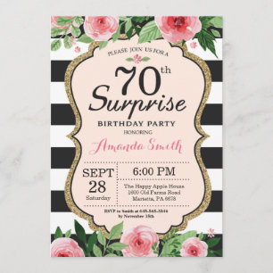 70 de Surpresa Convite de Aniversário Mulheres Fl