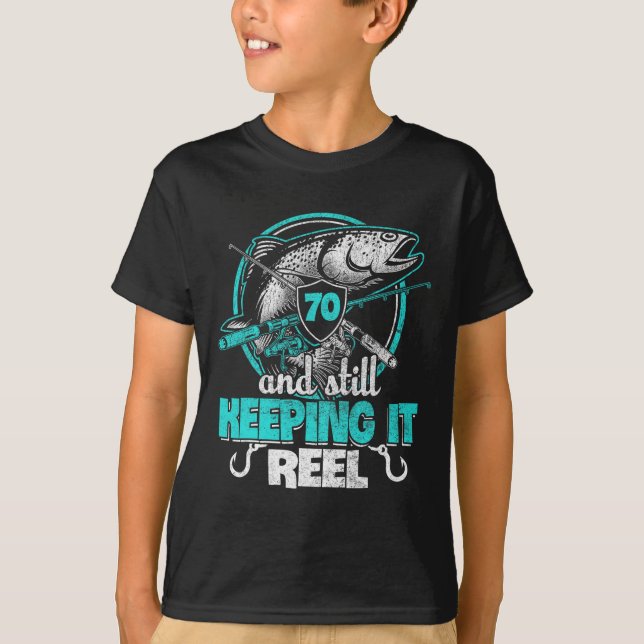70 Pesca Engraçada Aniversário Engraçado Camisa Pe (Frente)