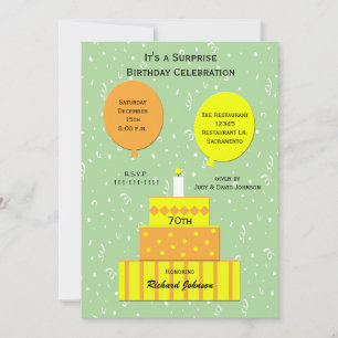 70 Surprise Convite de aniversário