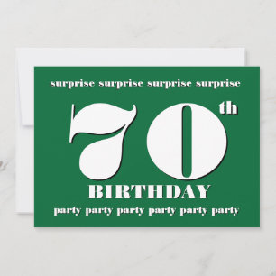 70 SURPRISE Convite de aniversário - VERDE