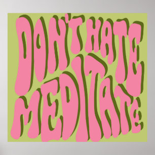 70s Retrospectiva: Poster de Motivação 'Meditação'
