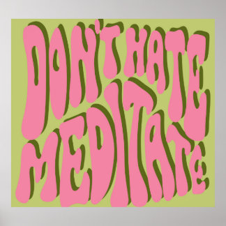 70s Retrospectiva: Poster de Motivação 'Meditação'