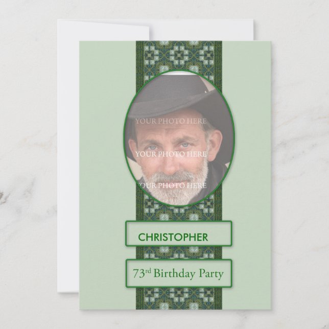 73º Convite de aniversário Adicionar uma imagem e (Frente)