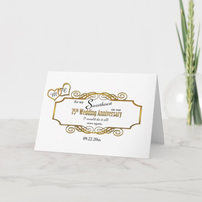 75º aniversário de casamento para o meu cartão de  (Frente)