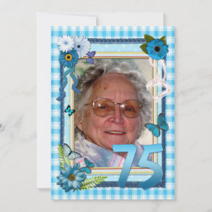 75º convite de aniversário de fotos