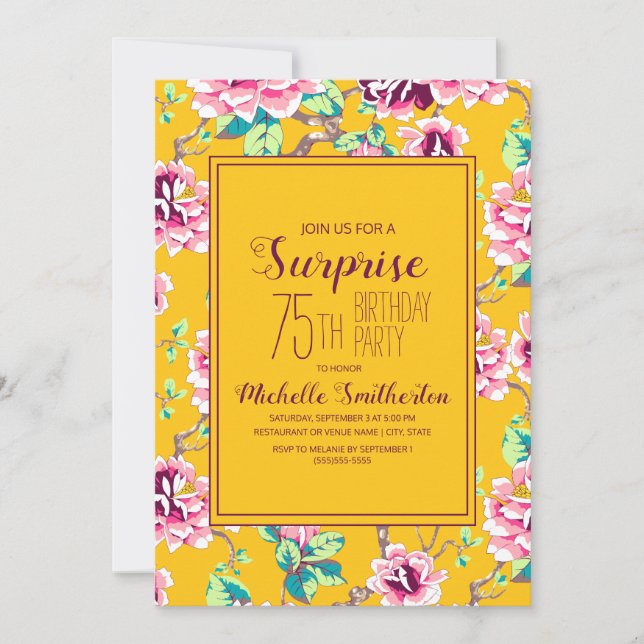 75.ª Festa de aniversário surpresa Flores Amarelas (Frente)