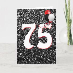 75.º Balões de Aniversário no Cartão Brilhante