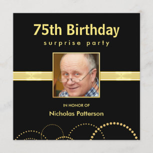 75.º Convites de aniversário - Foto personalizada