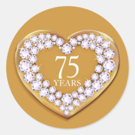 75 anos de idade, autocolantes cardíacos de diaman