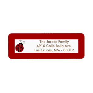 .75"" joaninha do vermelho da etiqueta de endereç
