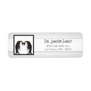 .75"" pinguins da etiqueta de endereço do