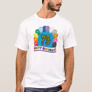 75th T-shirt do arco do balão do aniversário