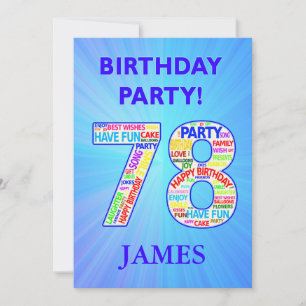 78º Convite de aniversário Adicionar um Nome