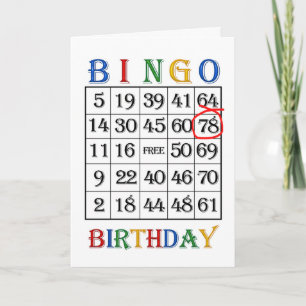 78.o Cartão Bingo de Aniversário