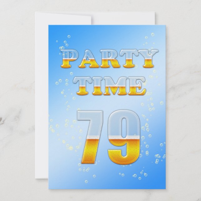 79º convite de aniversário com cerveja (Frente)