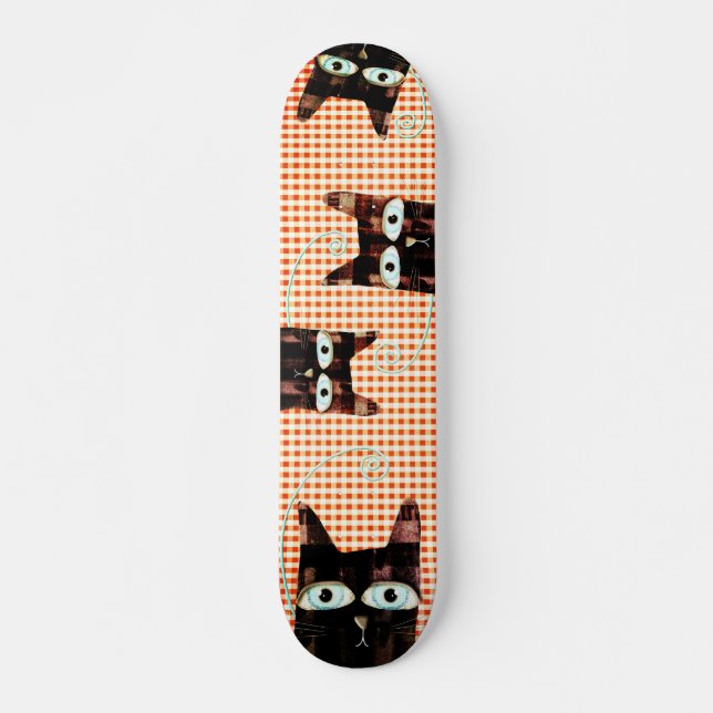 7 1/4" Mini Skateboard Rupydetequila Cats (Frente)