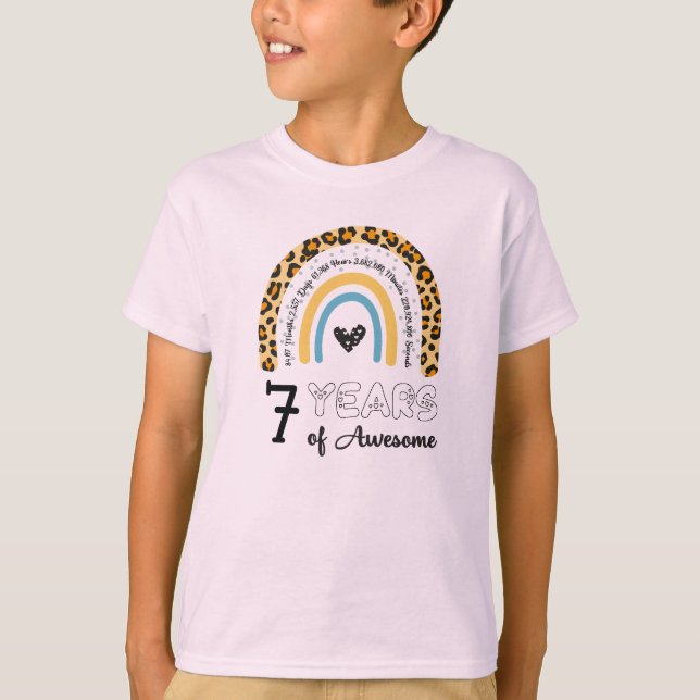 7 Birthday T-Shirt 7 Anos Incrível (Frente)