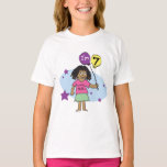 7 Birthday T-shirts<br><div class="desc">Garotas bonitas camisetas de 7, favores e presentes para garotas étnicas que completam 7 anos. Eu tenho 7 t-shirts e presentes para comemorar o seu aniversário de 7. Você pode personalizar estes aniversários de criança e presentes com seu nome, data de nascimento ou qualquer outro texto. Mude a cor de...</div>