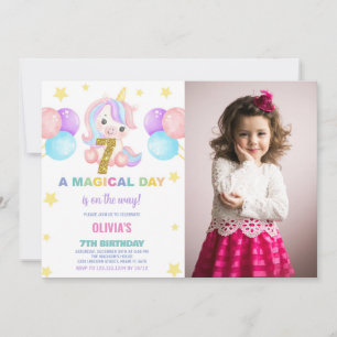 7 Birthday Unicorn Birthday - Foto dos Convites de
